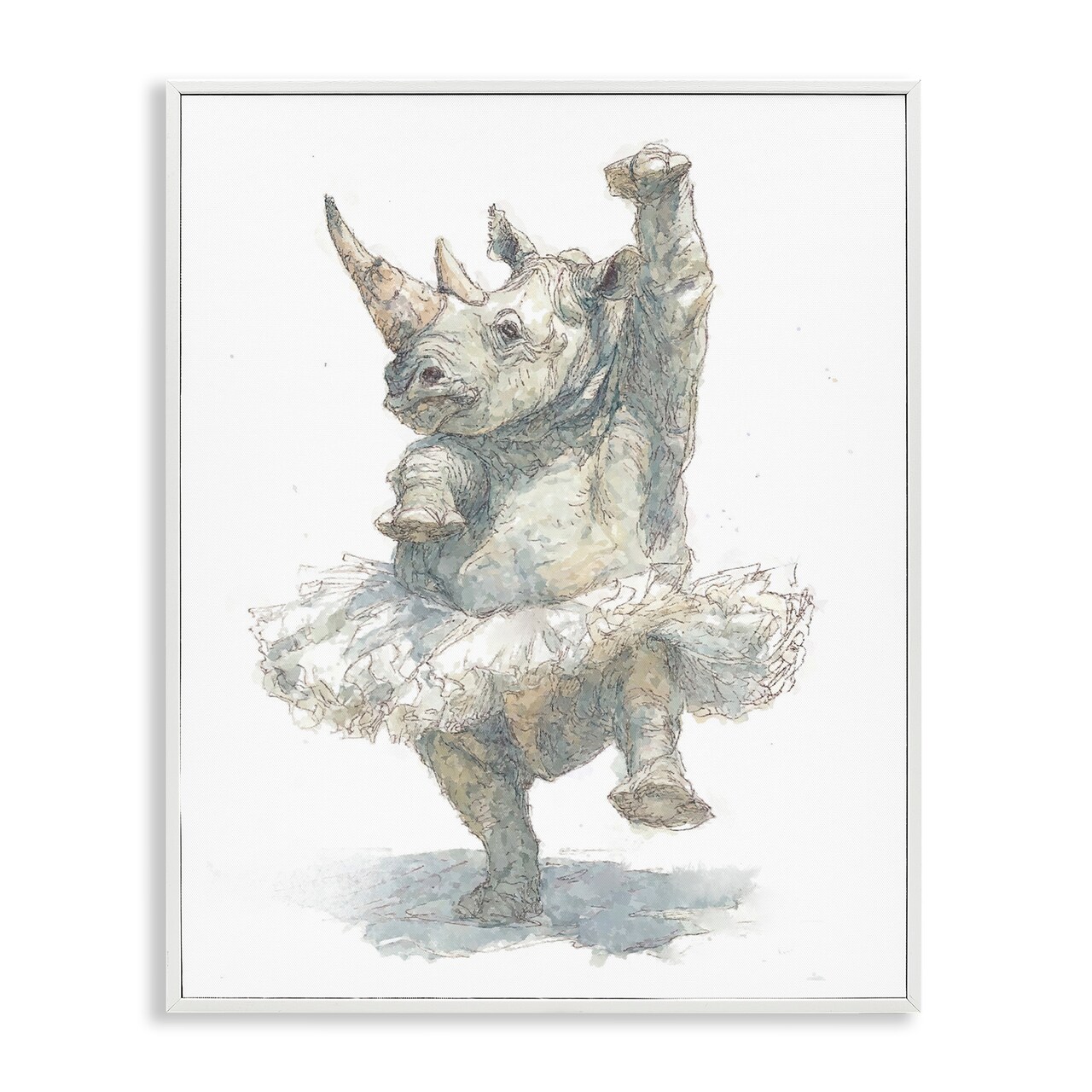 Stupell Industries Ballet Rhino Tutu Framed Giclee, design by Ziwei Li